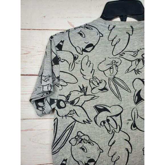 Looney Tunes Small All Over Print Short Sleeve Shirt Bugs Bunny Daffy Duck Shirt - Picture 6 of 10